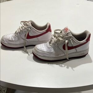 Nike Kids White and Red Air Sneakers